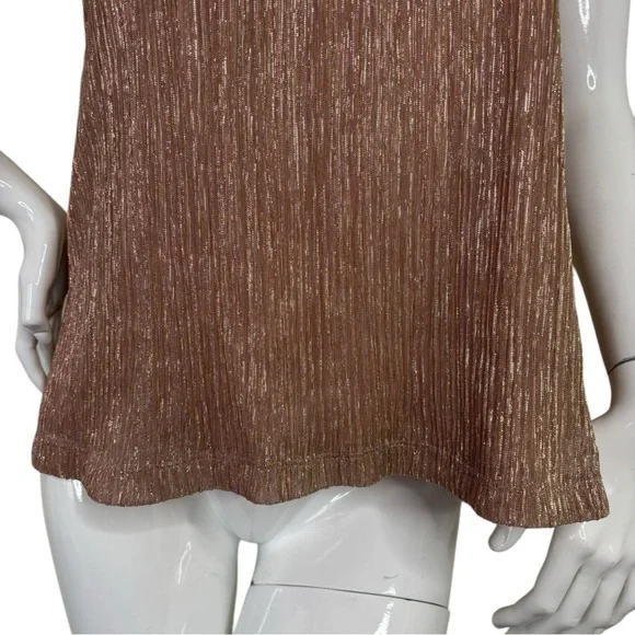 NWT Metallic sparkly holiday party Elegant Brown pink gold bold sexy Halter XL - Picture 10 of 15